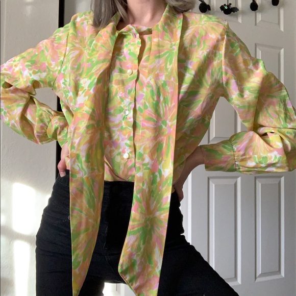 VINTAGE / patterned blouse - Picture 2 of 4